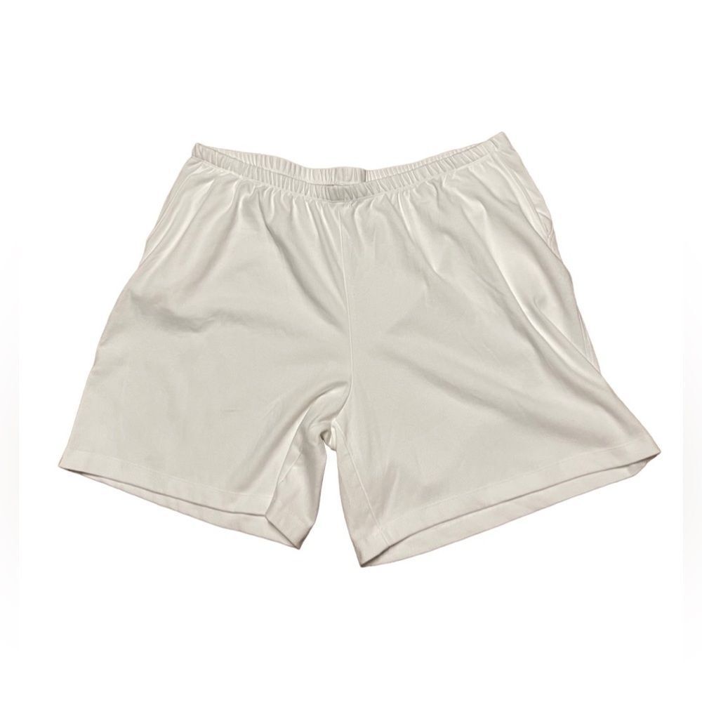 Lands End White Knit Sport Shorts Plus Size 3X 24W 26W